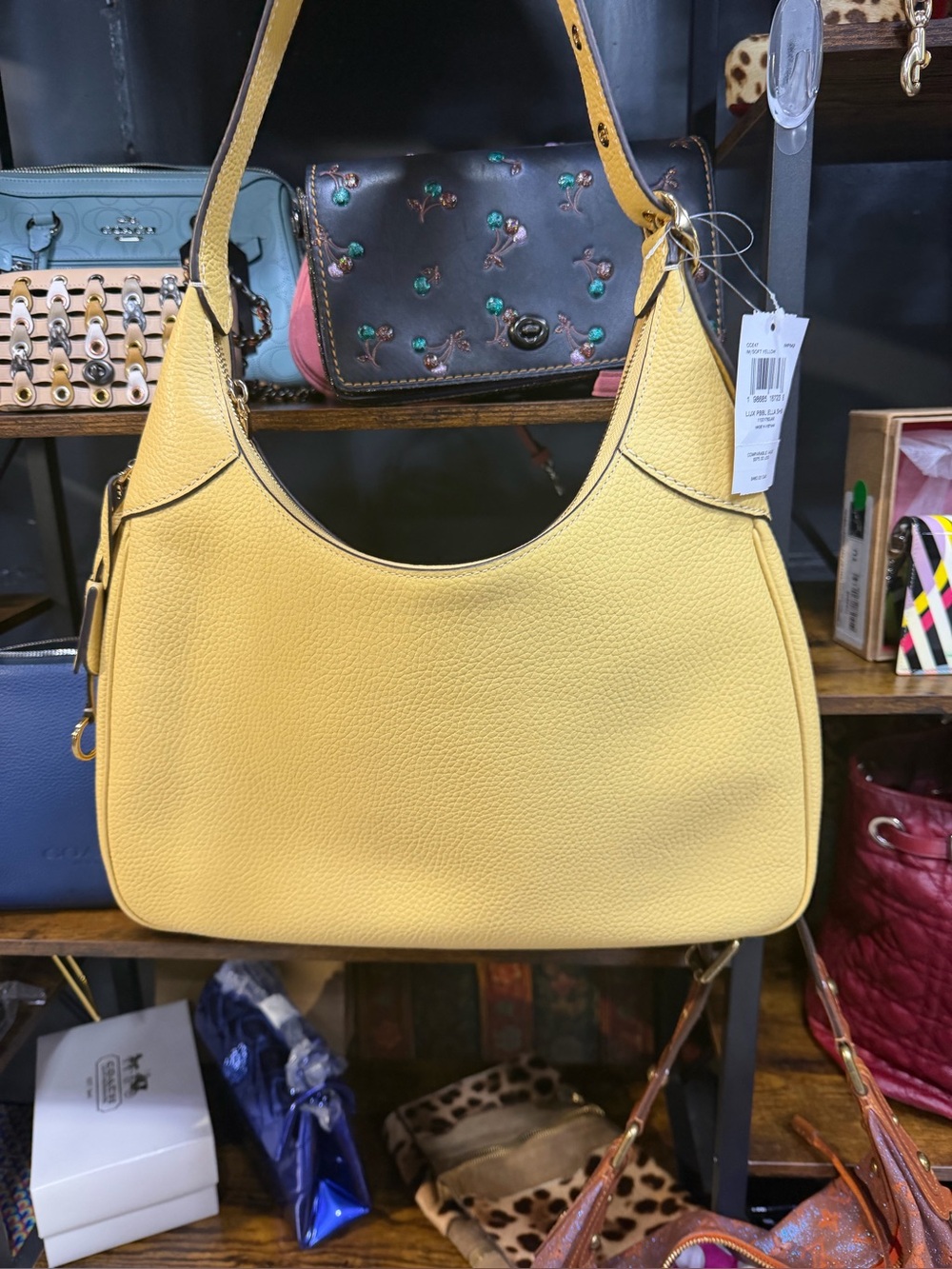 Coach Ella Shoulder Bag Butter Yellow W Gold Hardware NWT - Picture 6 of 9